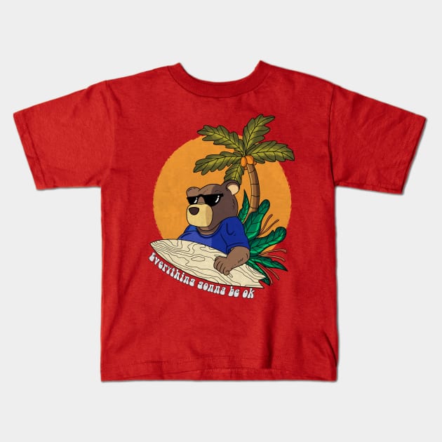 Bear summer time Kids T-Shirt by reintdale